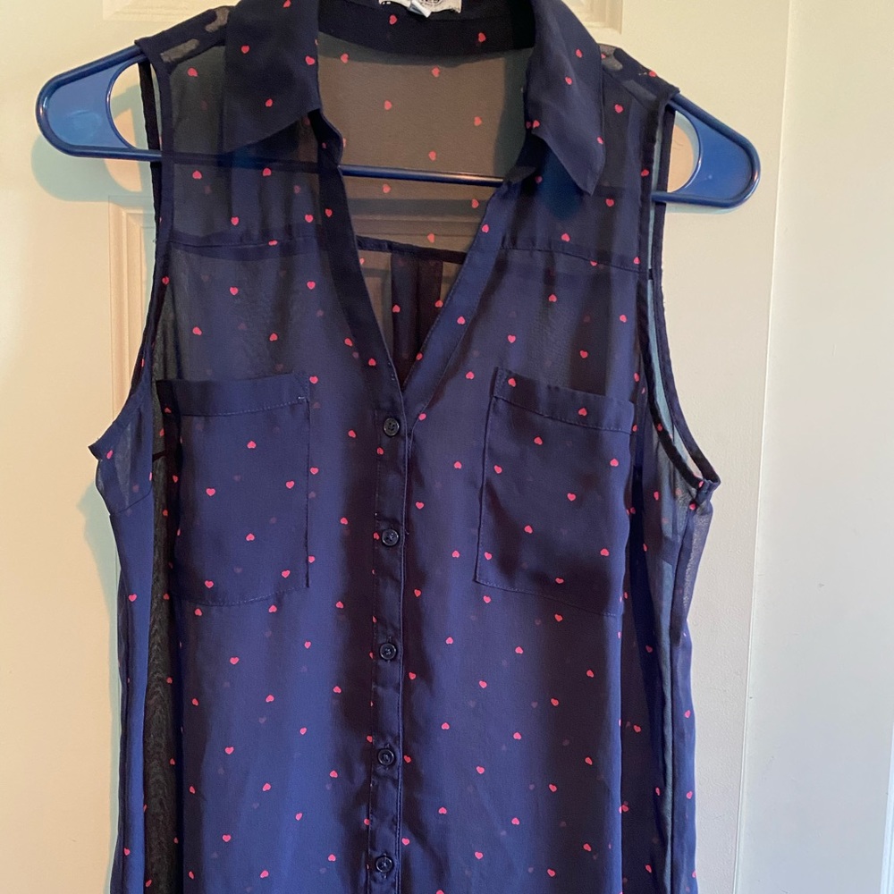 Express portofino sleeveless button up shirt